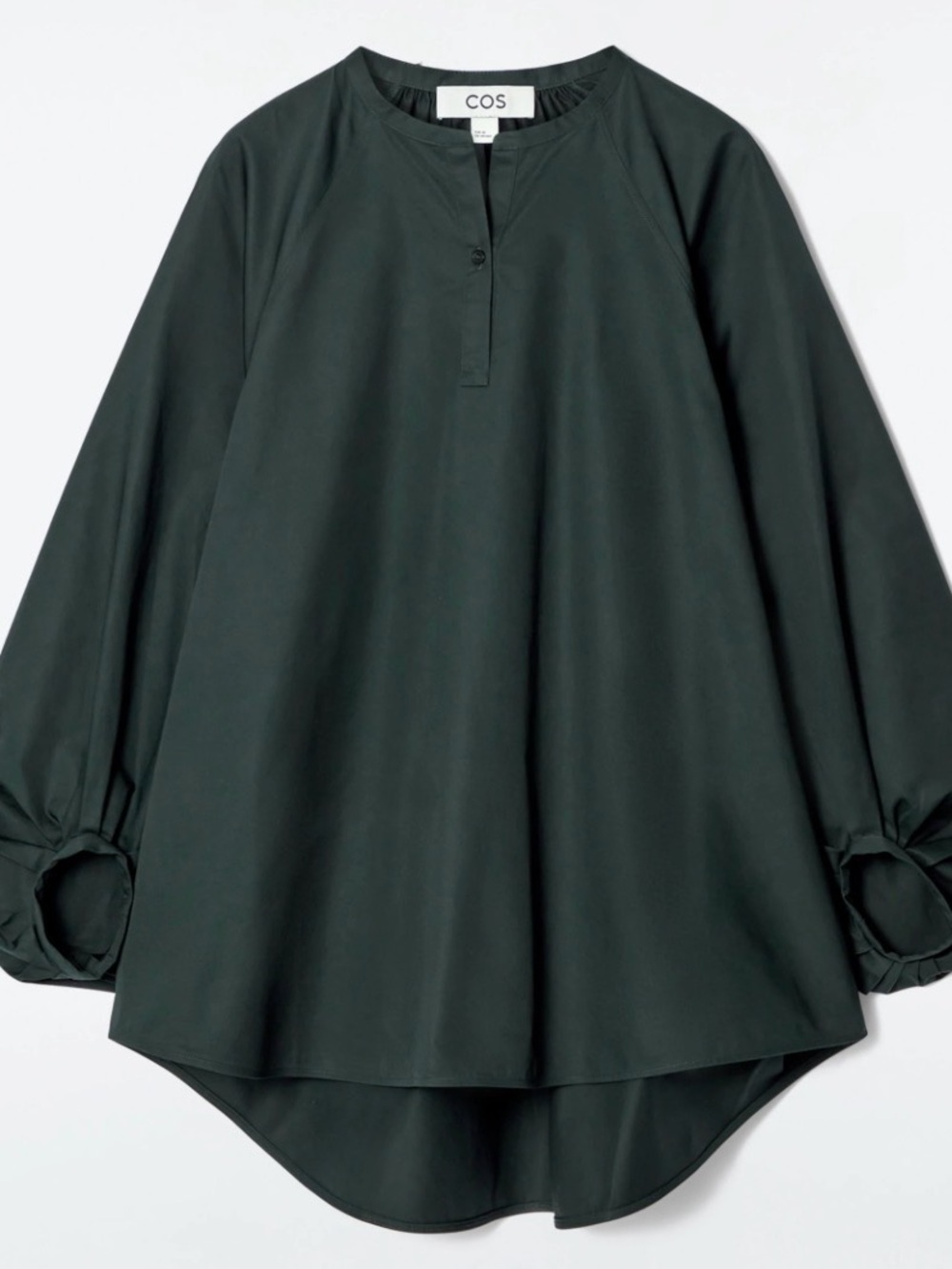 NWT COS Balloon Sleeve Blouse Dark Green 8